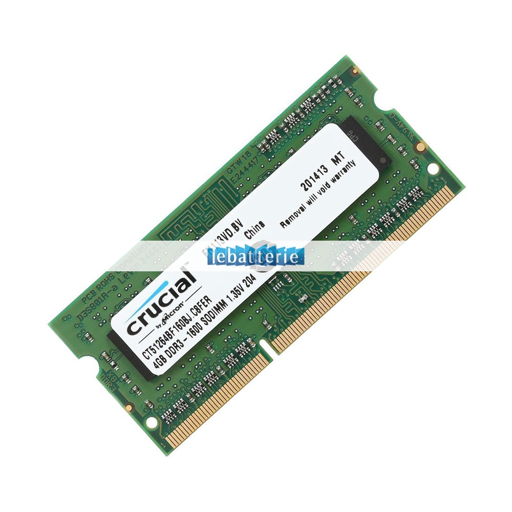 1600mhz 204 broches sodimm non-ecc mémoire sans tampon 1.35v ddr3l rang unique acer aspire e1-432 module de mémoire ram