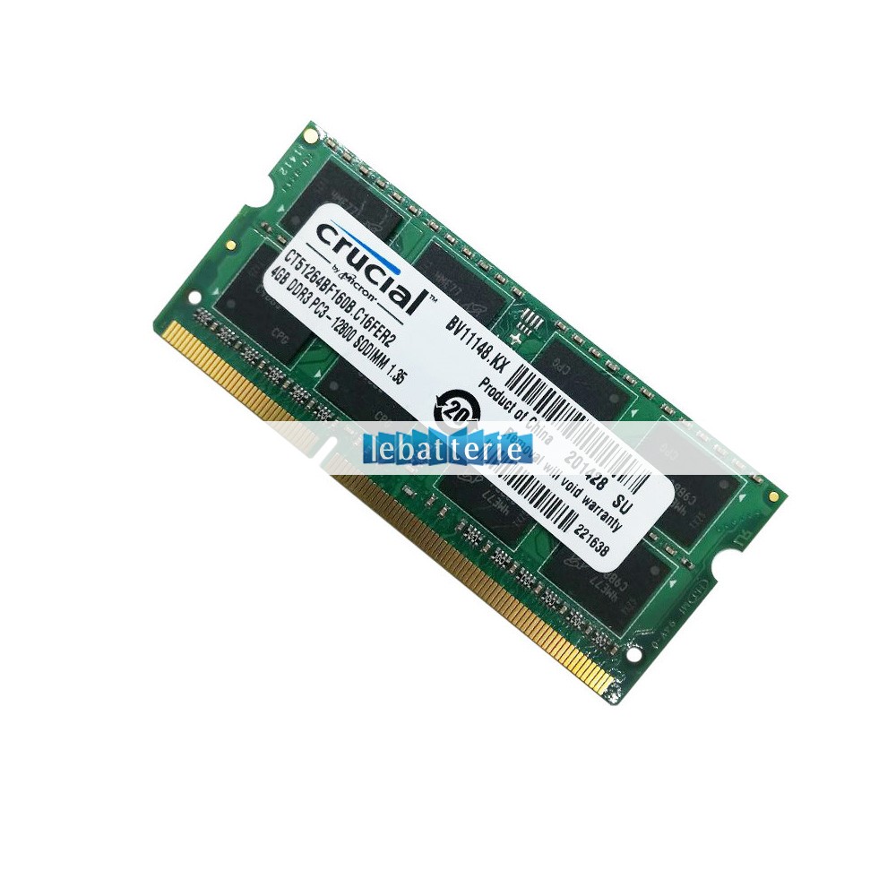 1600mhz sodimm non-ecc 204 broches mémoire sans tampon 1.35v ddr3l crucial ct51264bf160b module de mémoire ram