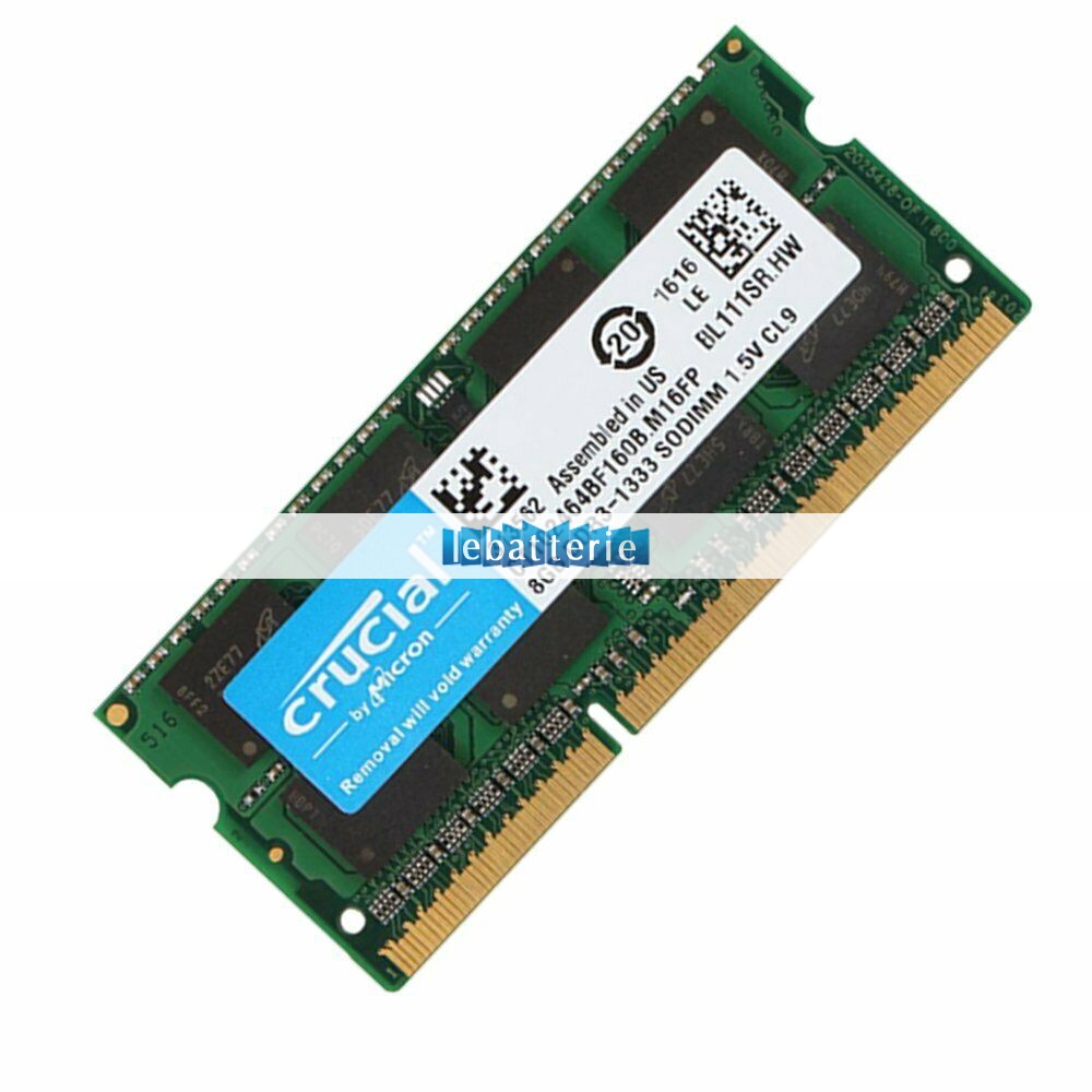 1600mhz sodimm non-ecc 204 broches mémoire sans tampon 1.35v ddr3l crucial ct102464bf160b module de mémoire ram