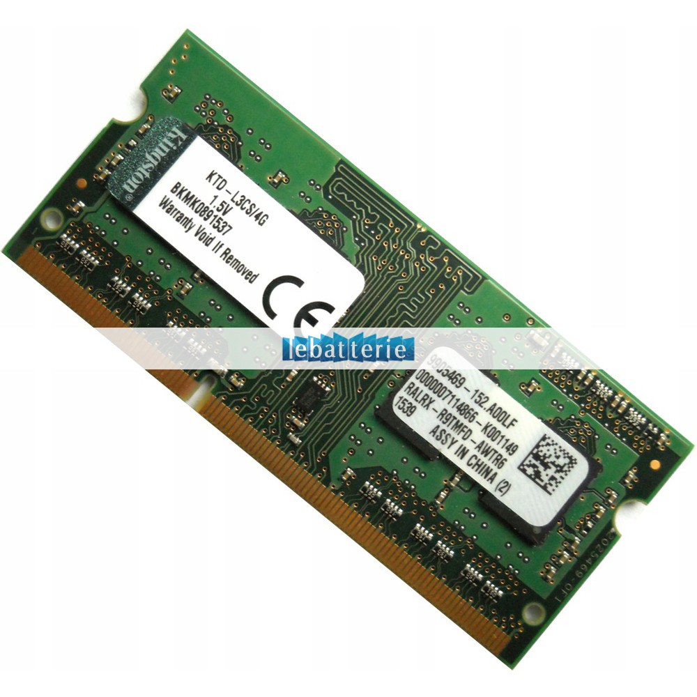 1600mhz sodimm non-ecc 204 broches mémoire sans tampon 1.5v ddr3 kingston ktd-l3cs/4g module de mémoire