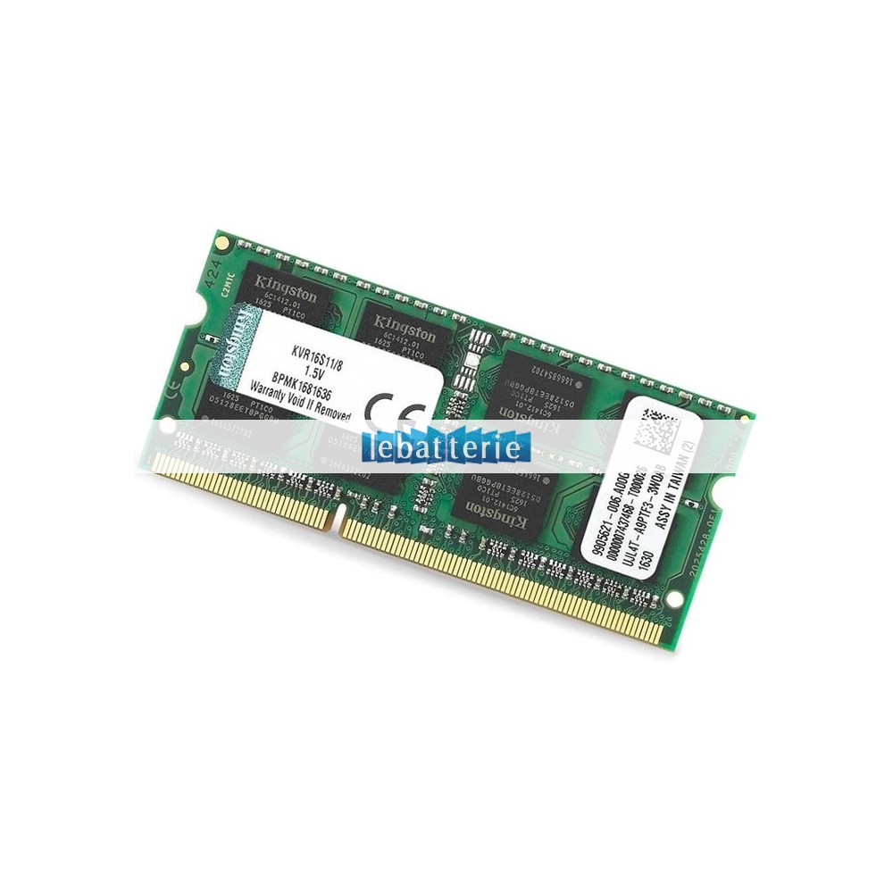 1600mhz sodimm non-ecc 204 broches mémoire sans tampon 1.5v ddr3 kingston kvr16s11/8 module de mémoire