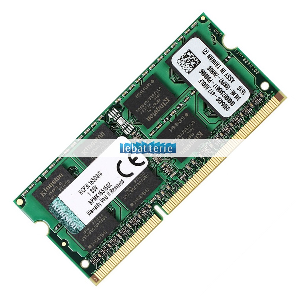 1600mhz sodimm non-ecc 204 broches mémoire sans tampon 1.35v ddr3l kingston kcp3l16sd8/8 module de mémoire