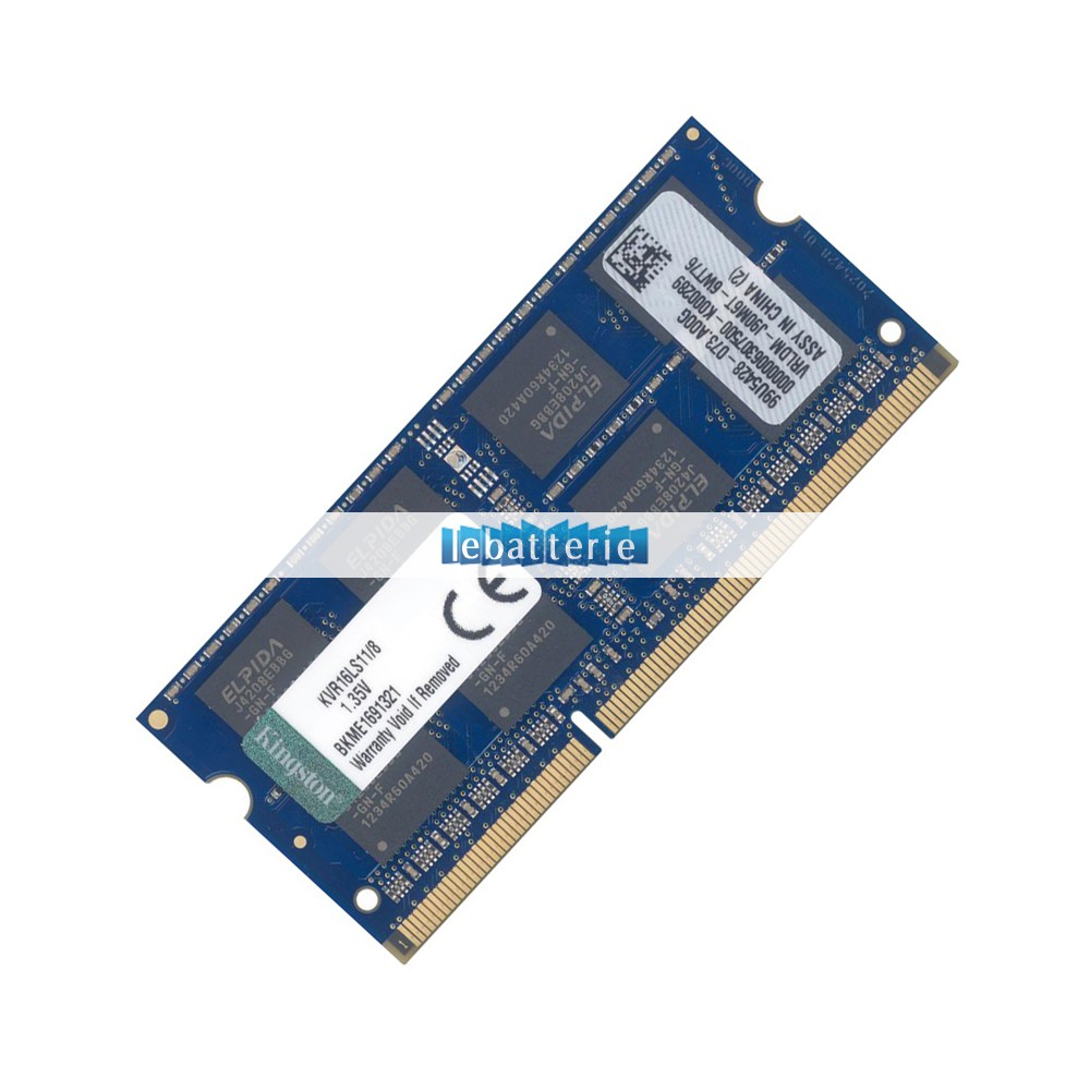 1600mhz sodimm non-ecc 204 broches mémoire sans tampon 1.35v ddr3l kingston kvr16ls11/8 module de mémoire