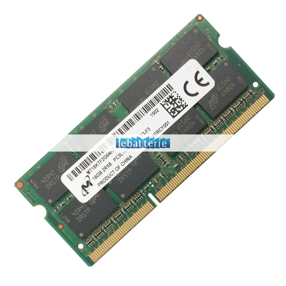 1600mhz sodimm non-ecc 204 broches mémoire sans tampon 1.35v ddr3l micron mt16ktf2g64hz-1g6a1 module de mémoire