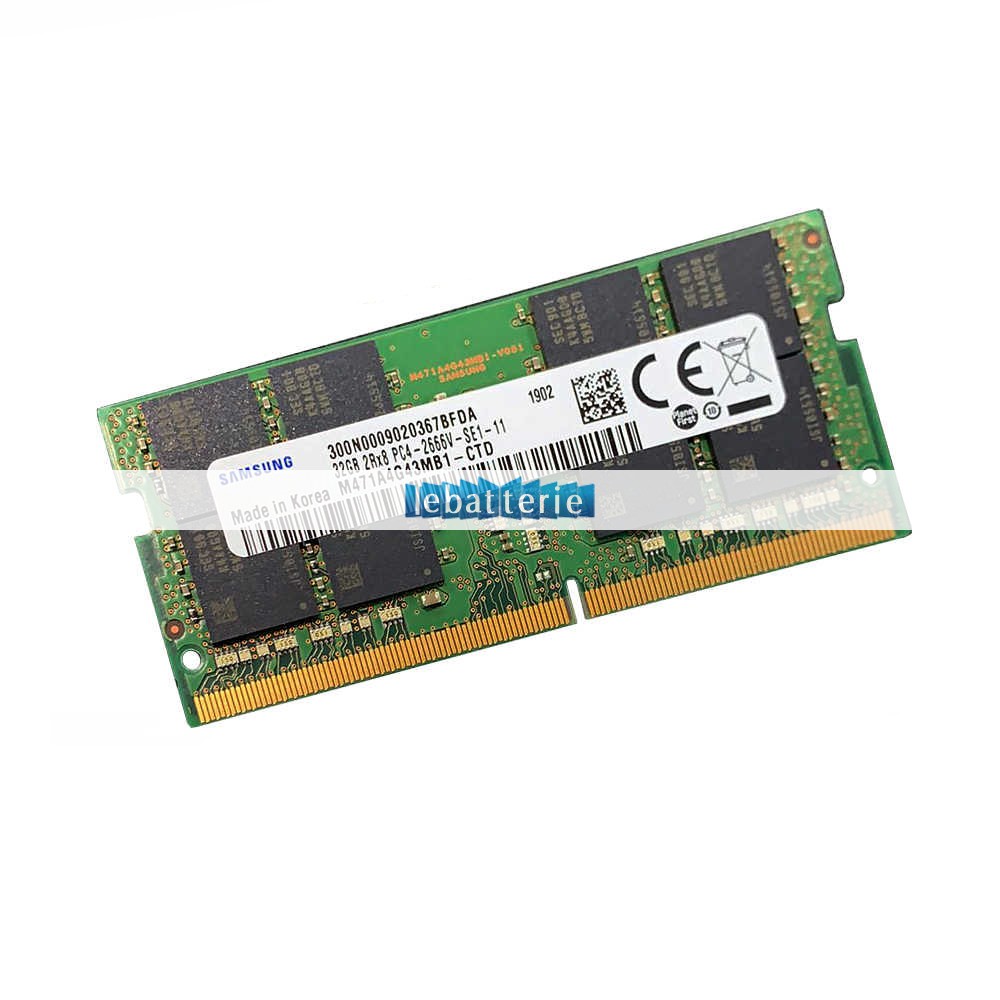 2666mhz sodimm non-ecc 260 broches mémoire sans tampon 1.2v ddr4 samsung m471a4g43mb1-ctd module de mémoire